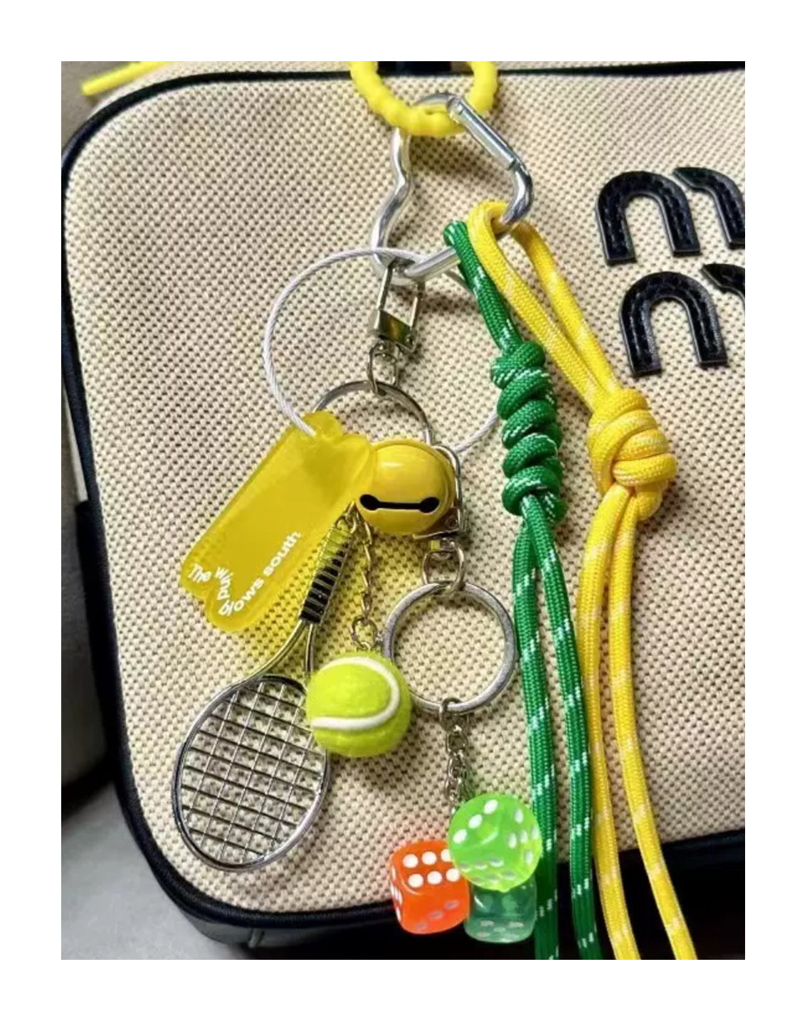 Green Dice Tennis Yellow Green Rope